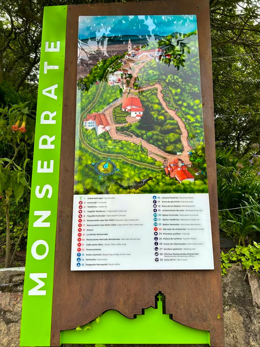 Bogotà. Monserrate is one of Bogotà's local hills and an attraction for locals and tourists alike.