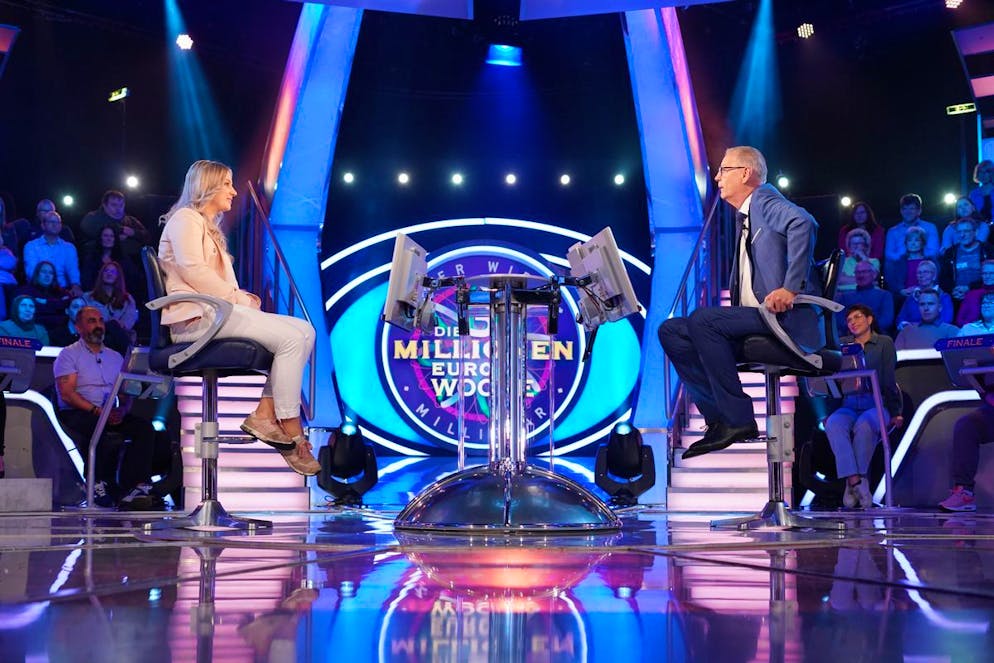 «Wer wird Millionär». Pikanter Moment: Kandidatin Laetitia Richter und Günther Jauch versuchten sich an der Deklination des lateinischen Wortes «Penis».