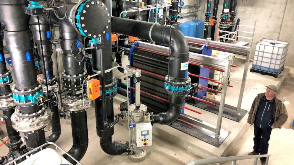 Blick in das Seewasserpumpwerk Weggis.