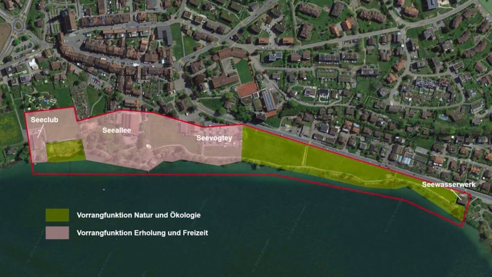 Kanton Luzern wertet Sempacher Seeufer auf - Gallery. Diese Satellitenaufnahme zeigt den Uferabschnitt in Sempach, welcher aufgewertet werden soll.