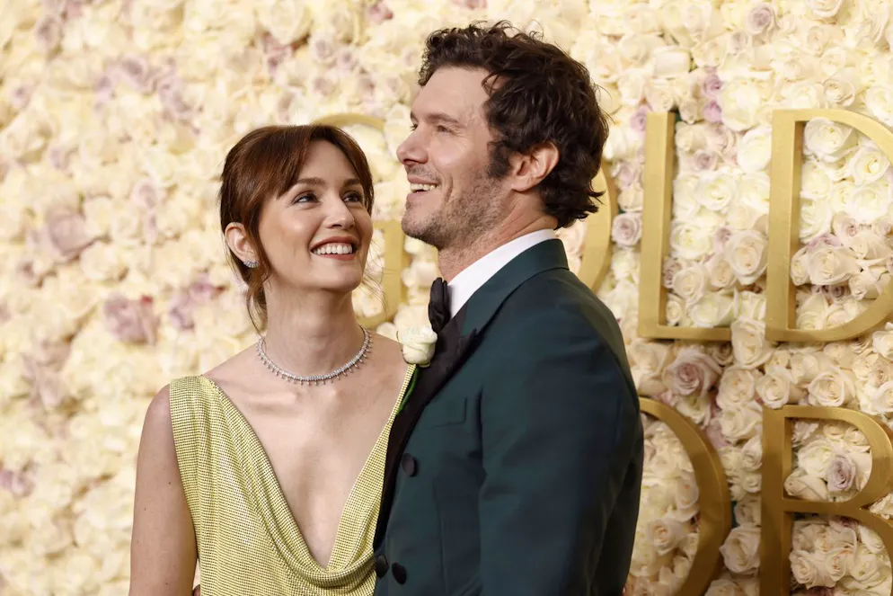epa11809286 US actors Adam Brody (R) and his spouse Leighton Meester (L) arrive for the 82nd annual Golden Globe Awards ceremony at the Beverly Hilton Hotel in Beverly Hills, California, USA, 05 January 2025. Artists in various film and television categories are awarded Golden Globes by the Hollywood Foreign Press Association. EPA/CAROLINE BREHMAN