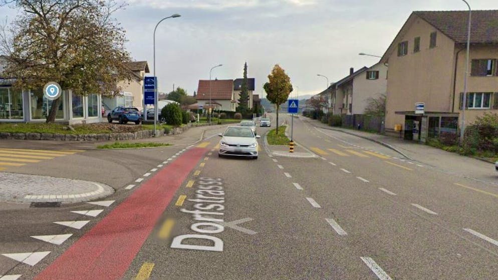 Die Unfallstelle bei der Bushaltestelle "Ochsen".