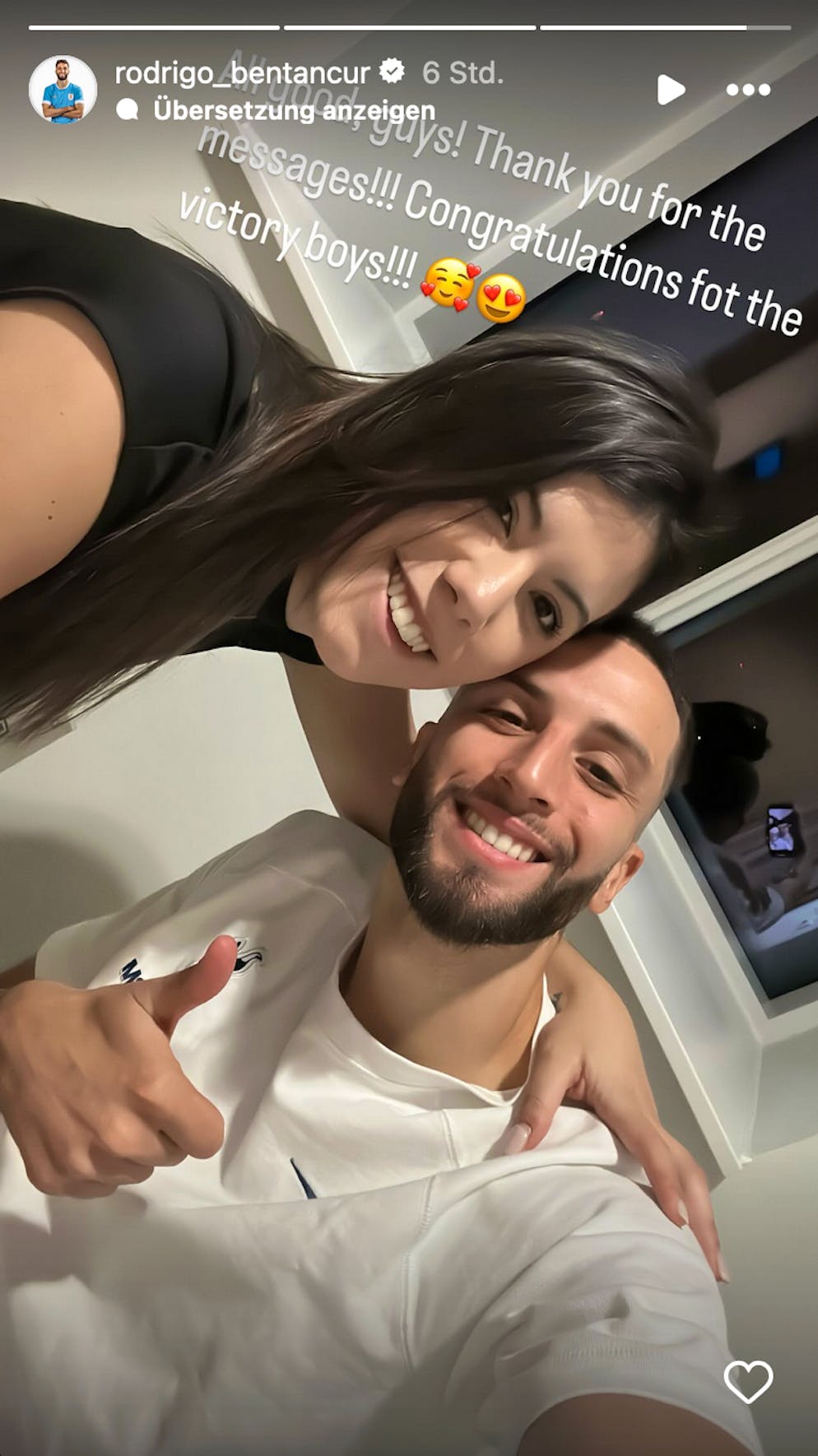 Rodrigo Bentancur gibt auf Instagram Entwarnung.