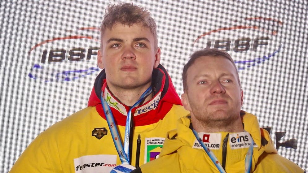 Francesco Friedrich (à droite) doit pour l'instant renoncer à son pousseur Simon Wulff (à gauche).