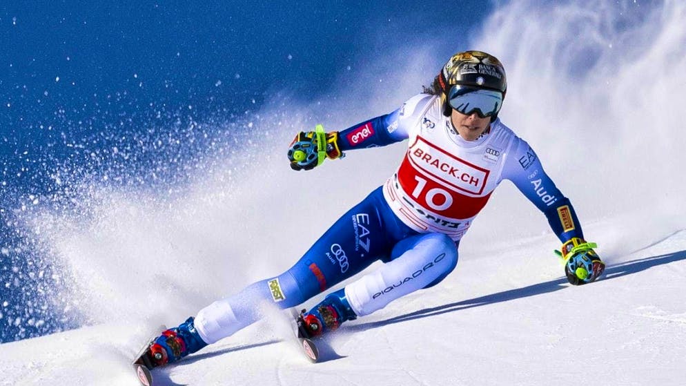 Federica Brignone, pictured here in an archive photo, won Thursday's training by a wide margin and is the favorite going into the weekend's speed races