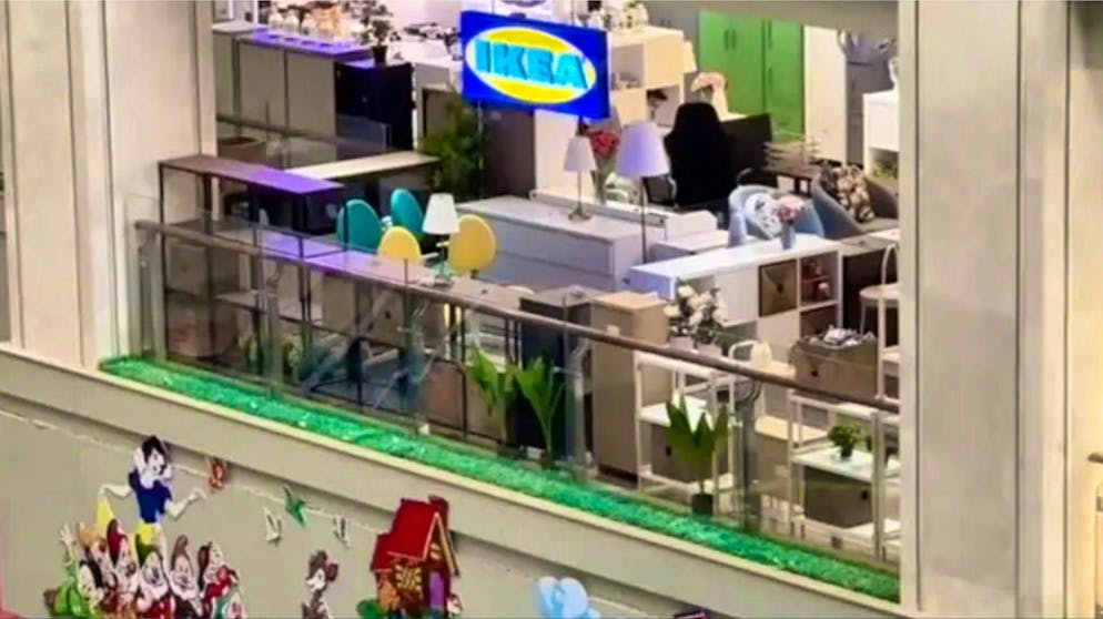 An unlicensed Ikea store has been spotted in a shopping mall in Pyongyang.