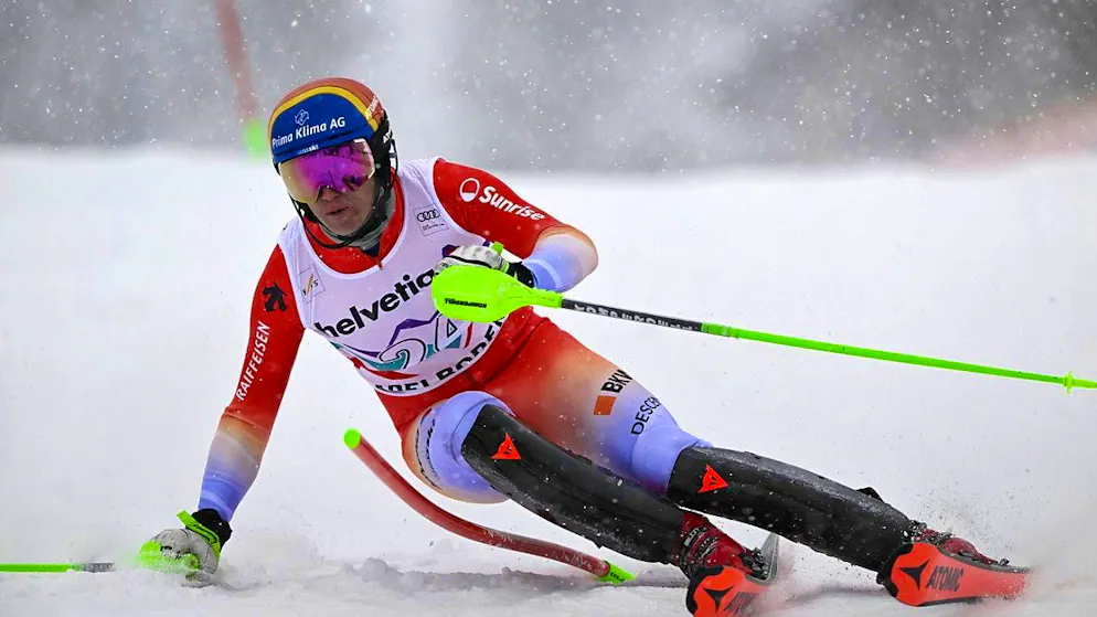 The Swiss slalom slump on the Chuenisbärgli continues - Gallery. Tanguy Nef is the best Swiss on the Chuenisbärgli in eighth place