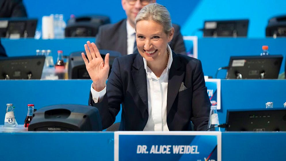 Alice Weidel, AfD-Bundesvorsitzende, nimmt am Bundesparteitag ihrer Partei teil. Foto: Sebastian Kahnert/dpa