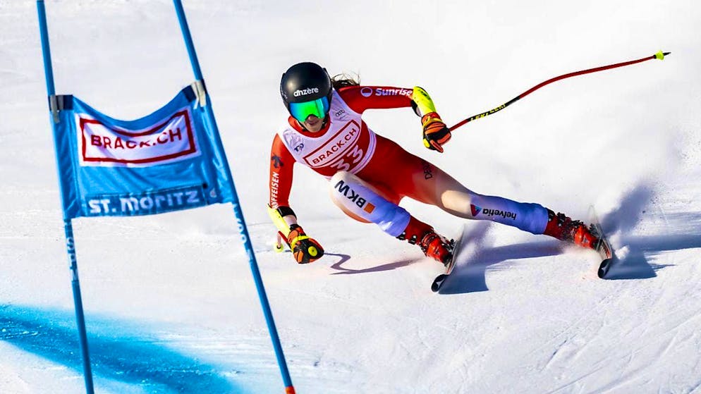 21-year-old Malorie Blanc makes a sensational appearance on the downhill podium