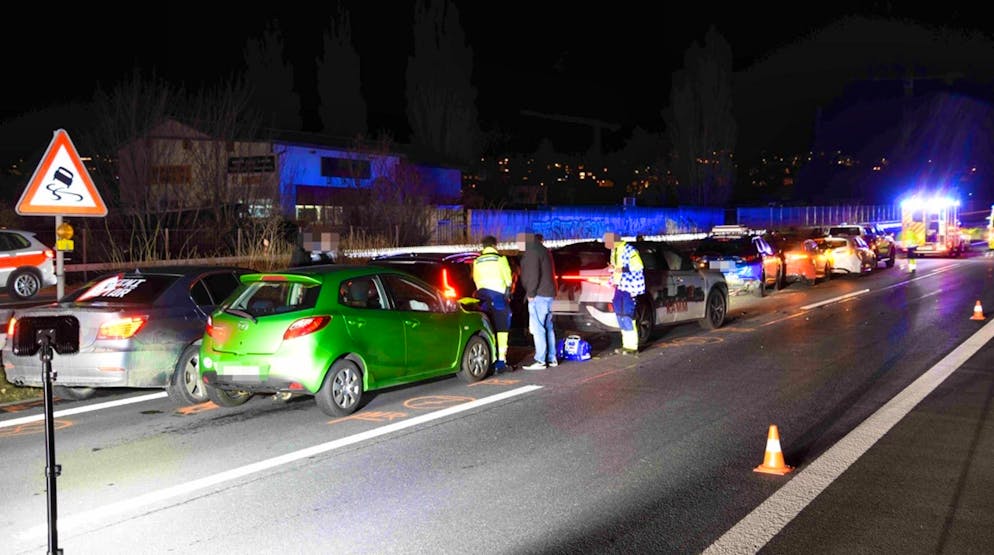 The police were able to guide traffic past the accident in one lane.