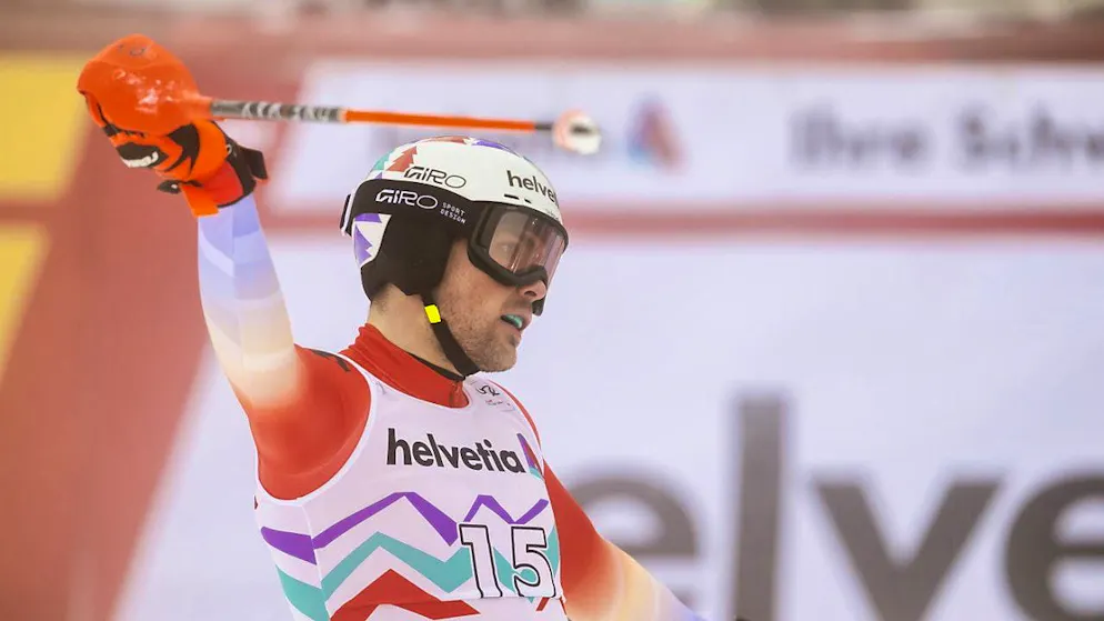 The Swiss slalom slump on the Chuenisbärgli continues - Gallery. Daniel Yule, victorious five years ago, has to settle for 12th place