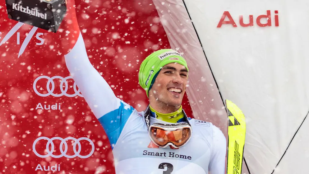 Daniel Yule feiert in Kitzbühel sein Weltcup-Debüt und sechs Jahre später seinen ersten Podestplatz.
