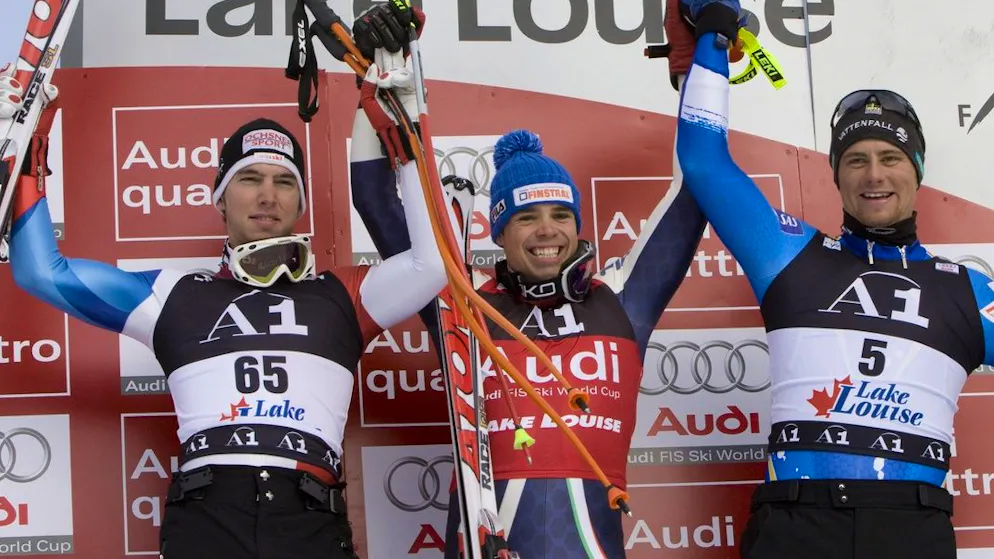 Carlo Jank mit Startnummer 65 fuhr in Lake Louise 2008 auf Rang 2.