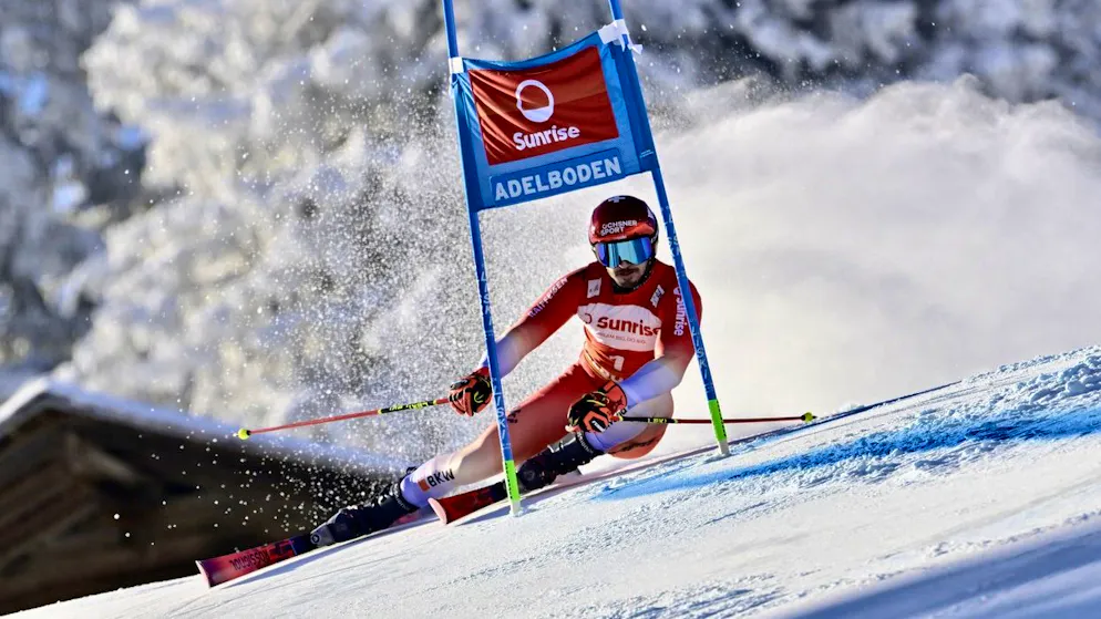 Loïc Meillard a été le plus rapide sur le premier tracé du géant d’Adelboden