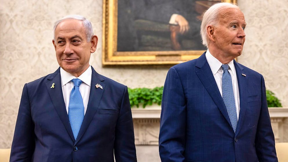 Il primo ministro di Israele, Benjamin Netanyahu, e il presidente degli Stati Uniti, Joe Biden.