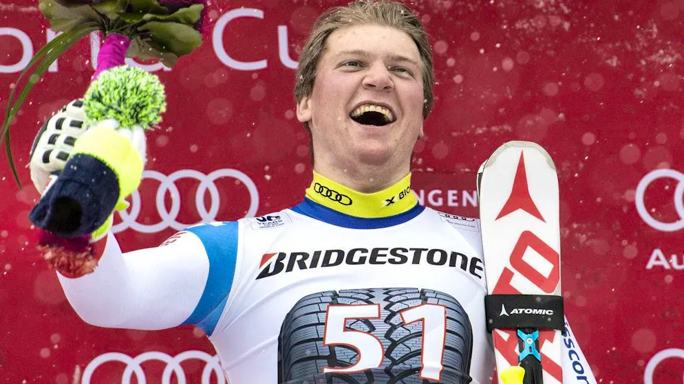 Niels Hintermann during his victory in the combined in Wengen 2017.
