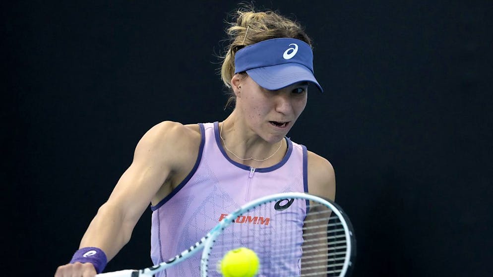 Viktorija Golubic führt 6:4 und 6:4 im Tiebreak des zweiten Satzes, vergibt aber die Matchbälle und verliert noch gegen Elise Mertens