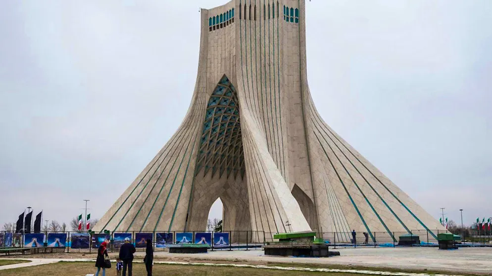 Iranian state media accuse the Swiss man who died in one of the country's prisons of espionage. (Archive picture with Azadi Monument or Freedom Tower in Tehran)