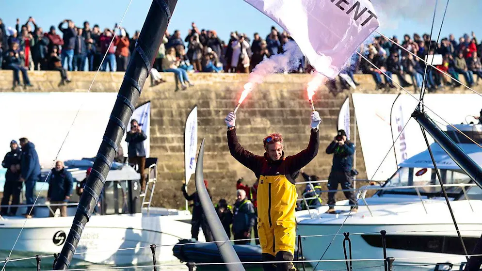 Dalin actually first this time - Gallery. Charlie Dalin is towed into the harbor and cheered and welcomed by thousands