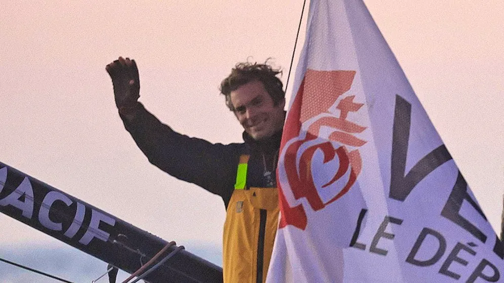 Dalin actually first this time - Gallery. Tired but happy: Charlie Dalin waves to the camera