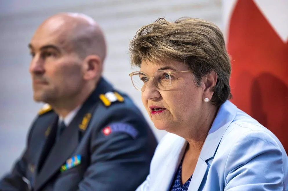 Amherd with the head of the army, Thomas Süssli, in September.
