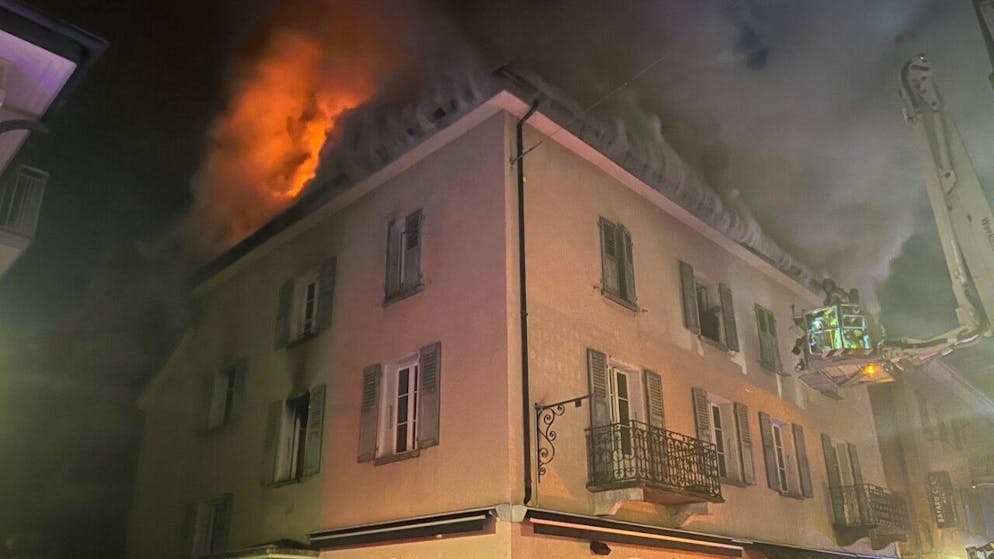 L'abitazione colpita dalle fiamme a Visp