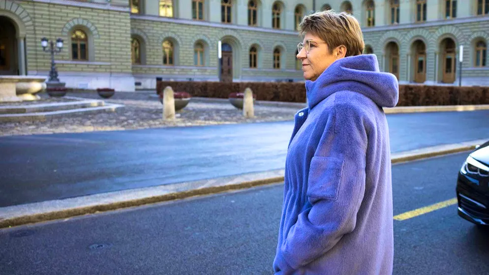 Federal Councillor Viola Amherd after announcing her resignation on Wednesday.