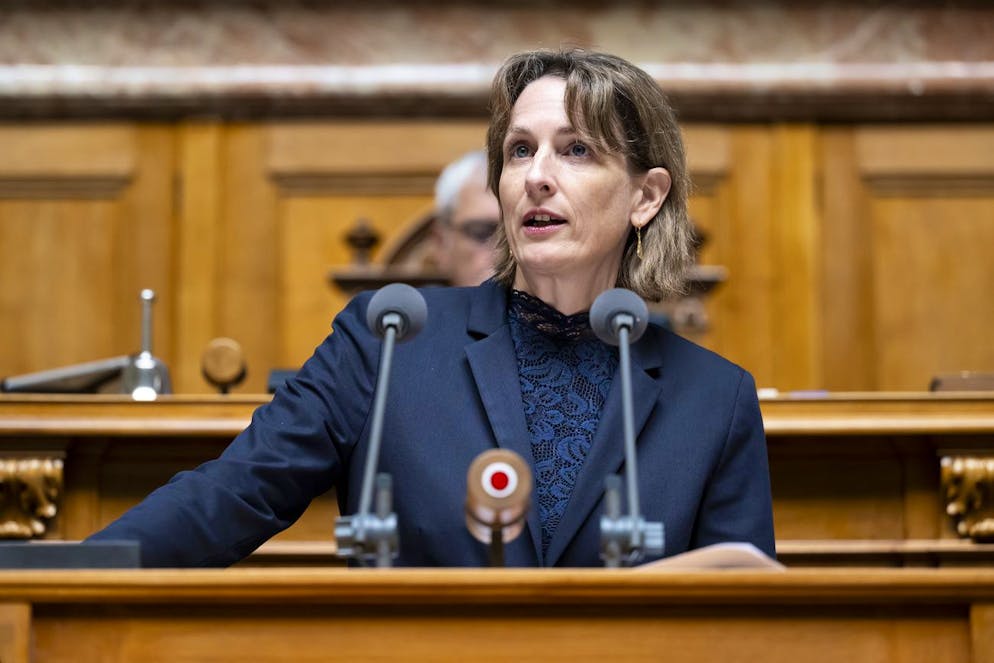 Celine Weber, GLP-VD, spricht waehrend der Herbstsession der Eidgenoessischen Raete, am Donnerstag, 19. September 2024 im Nationalrat in Bern. (KEYSTONE/Anthony Anex)