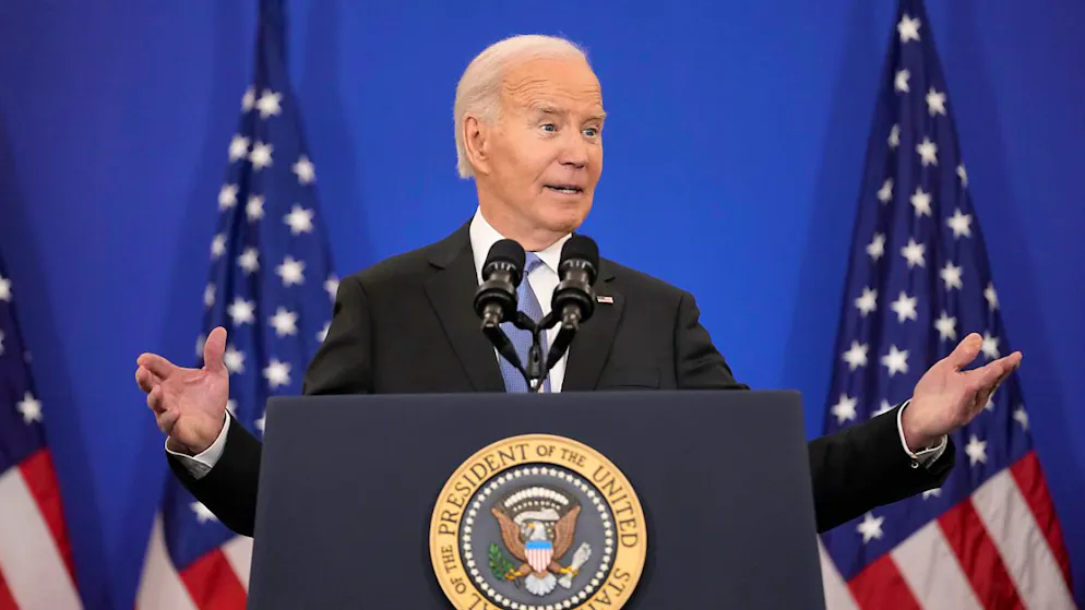 US-Präsident Joe Biden Joe Biden während einer Rede im Außenministerium in Washington. Foto: Susan Walsh/AP/dpa/Archivbild