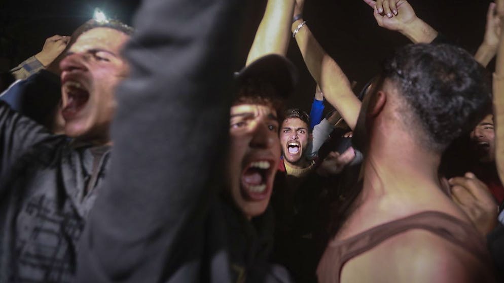 Des Palestiniens ont célébré l'accord de cessez-le-feu annoncé mercredi soir par le Qatar et les Etats-Unis.