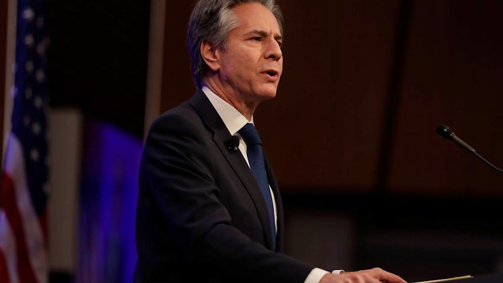 US-Außenminister Anthony Blinken hält eine Rede vor dem Atlantic Council. Foto: Luis M. Alvarez/FR596 AP/AP/dpa