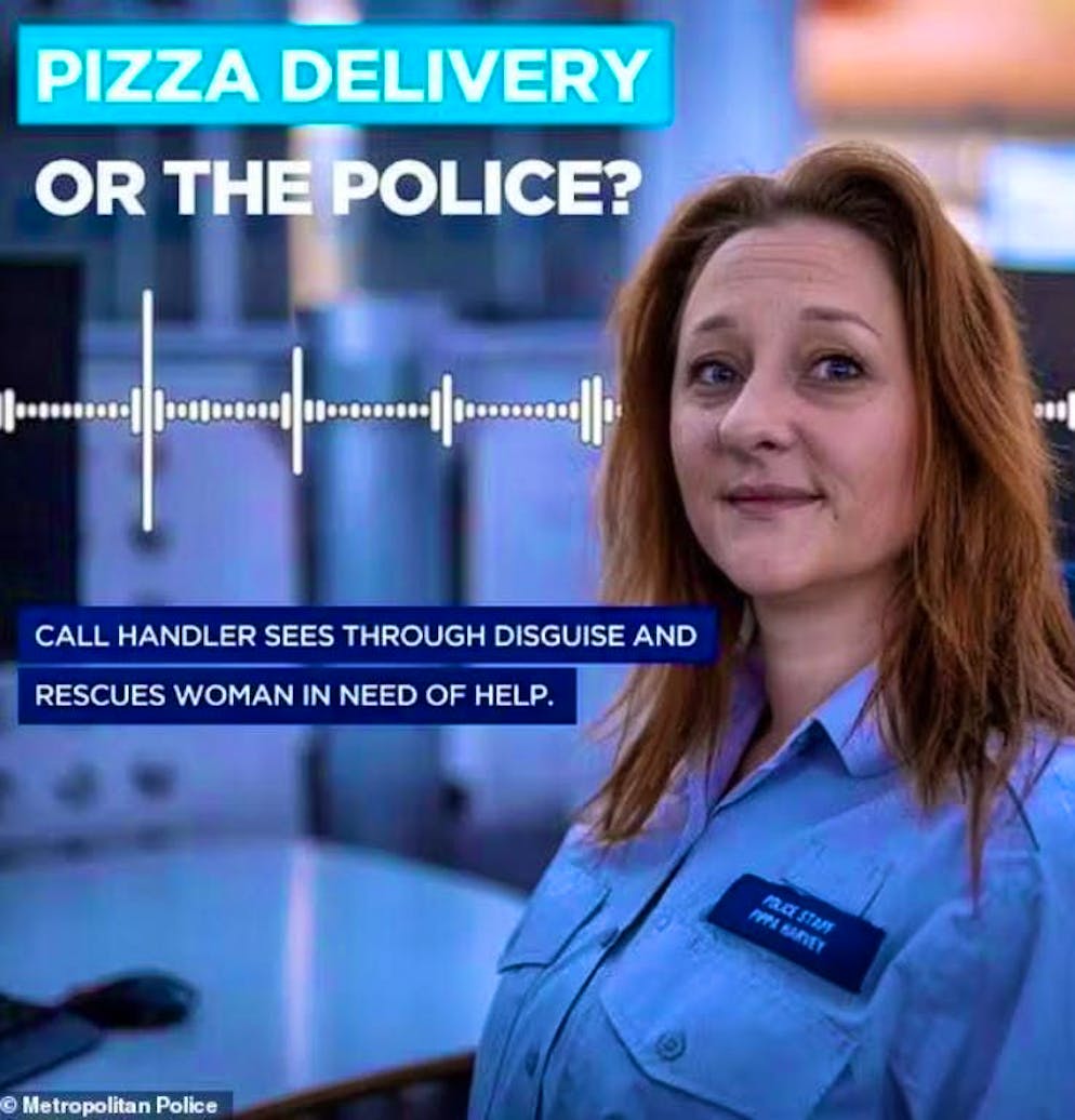 Pippa Harvey didn't hang up the phone when a woman called the police asking for a pizza.