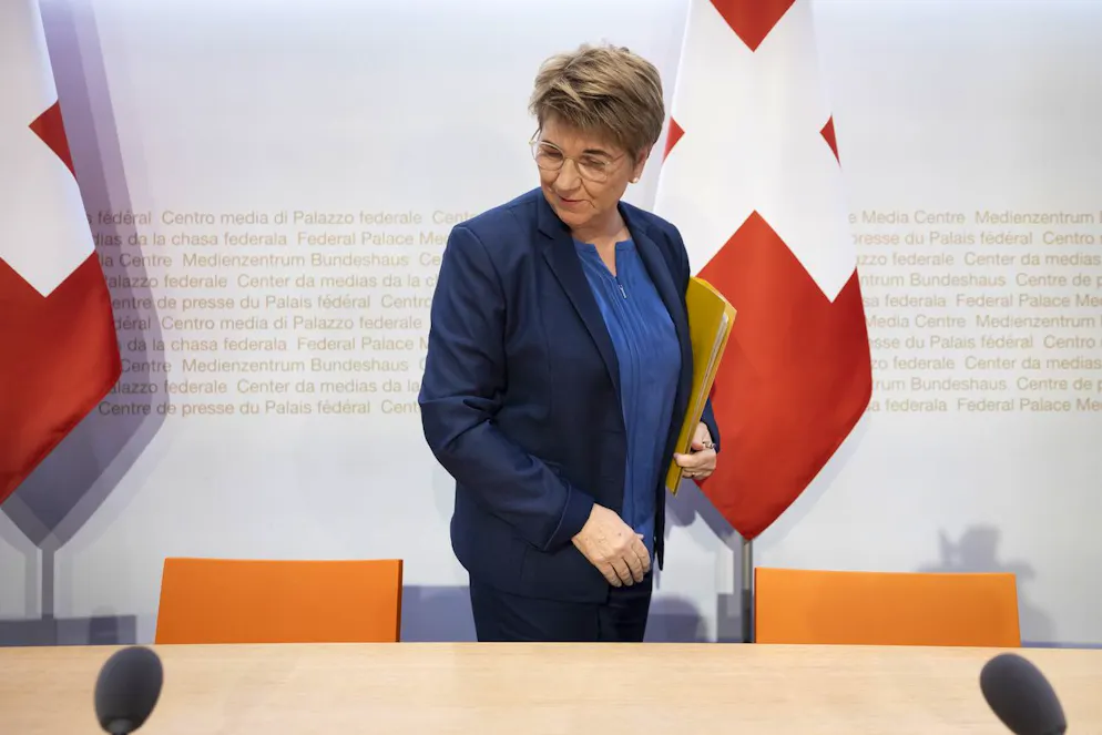 Bundesrätin Amherd am Mittwoch nach ihrer Rücktritts-Bekanntgabe. 
