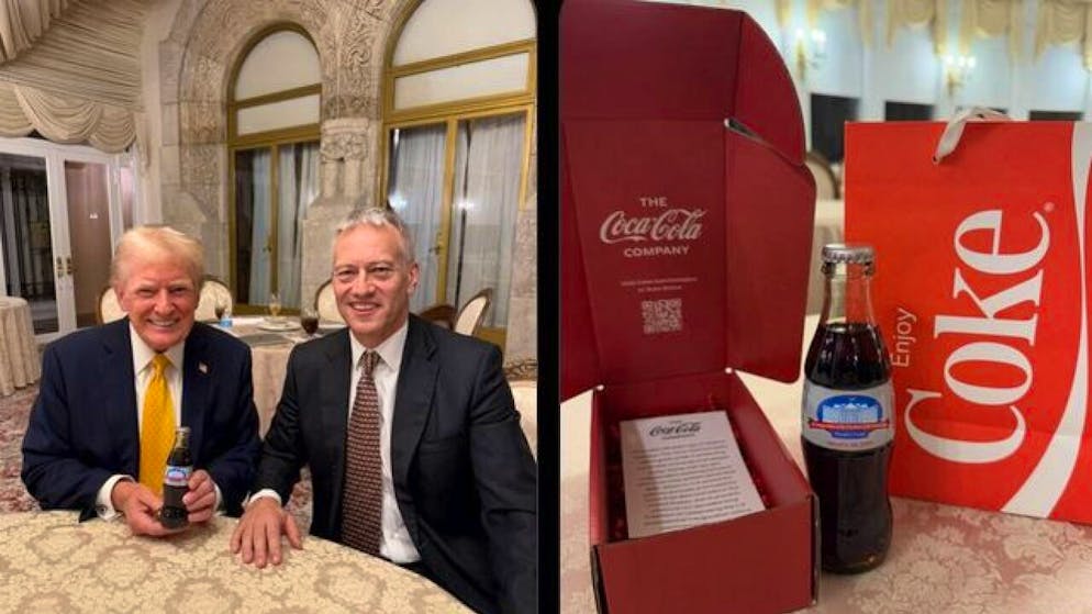 Industria e politica. Coca-Cola celebra insediamento Trump con una bottiglia speciale