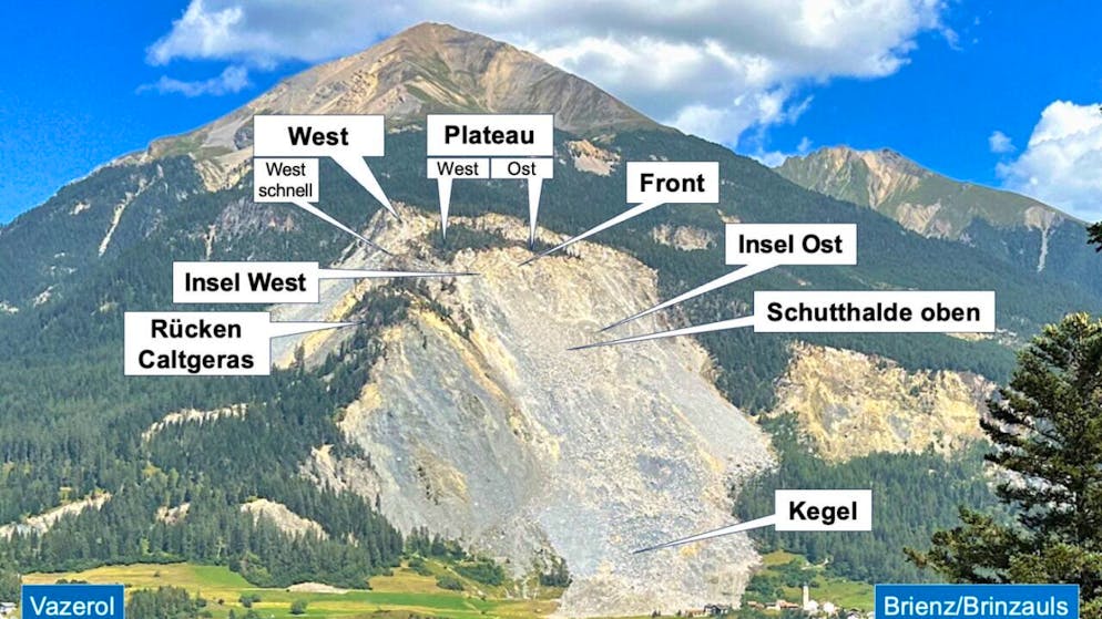 Solo 20 secondi per scappare. A Brienz nuova frana nella parte alta del cumulo di detriti