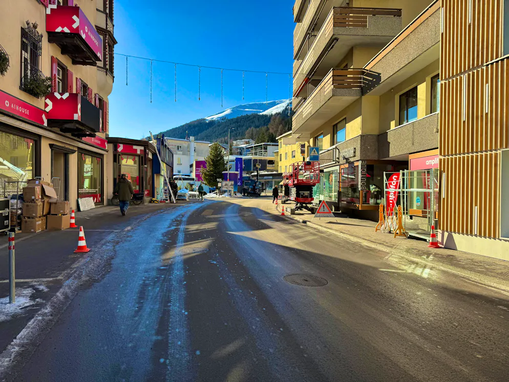 Davos WEF conversion. Davos is taking on a major construction site. 