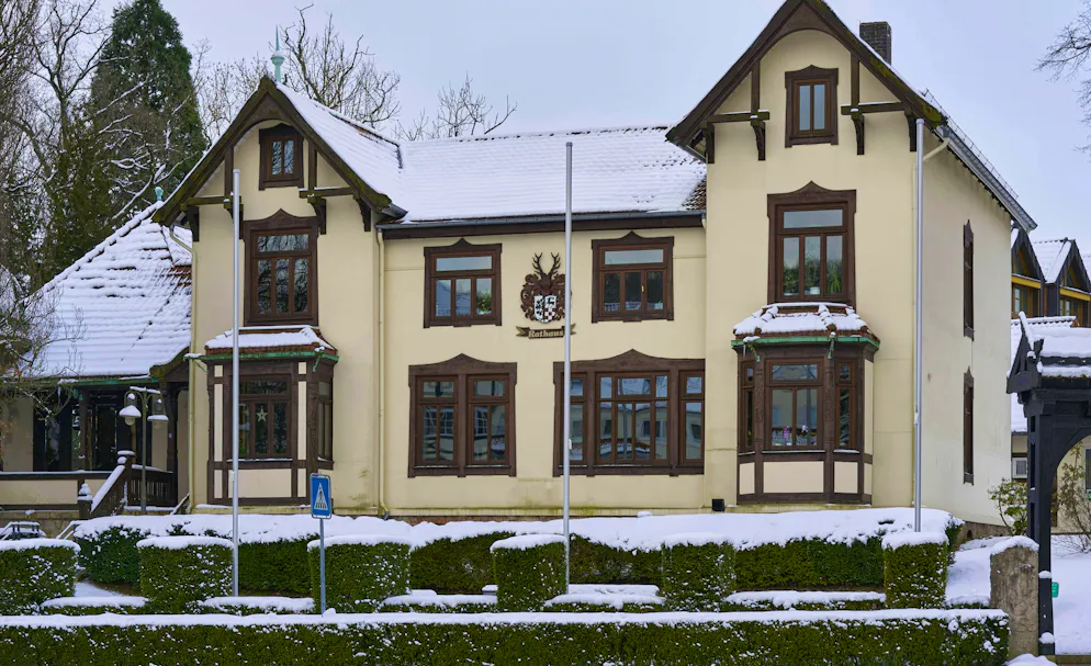The town hall of Bad Sachsa in the southern Harz mountains in Germany. An employee worked "unbelievable" overtime here.