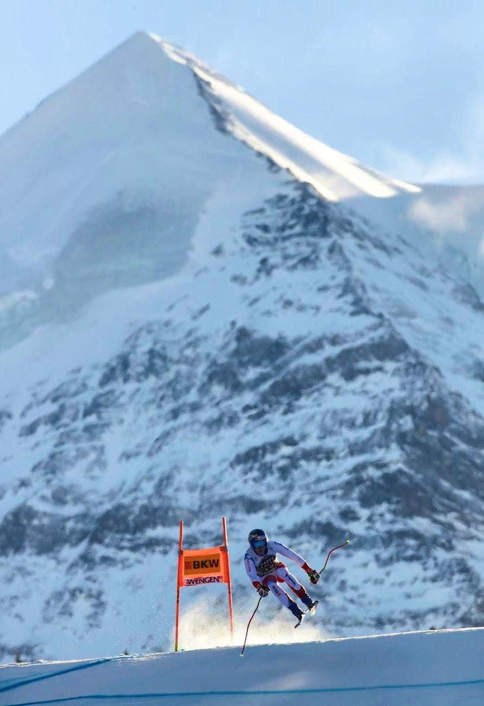 Marco Odermatt at the Silberhorn jump in 2022.