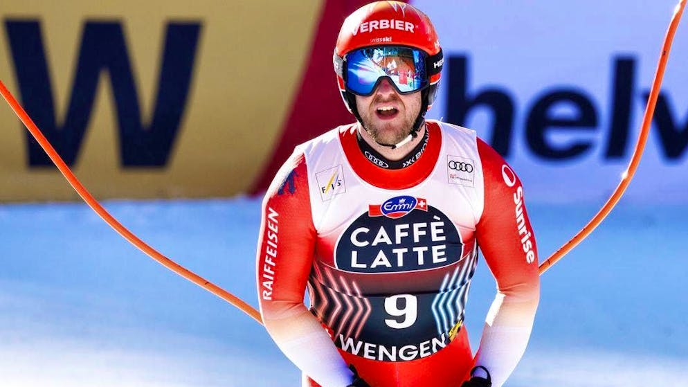Justin Murisier had a tricky task ahead of him in the downhill on the Lauberhorn.