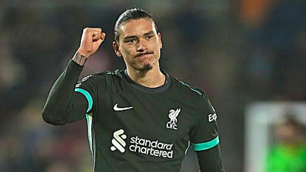 Darwin Nuñez scores twice against Brentford.