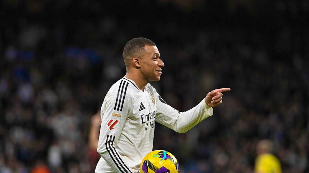 Kylian Mbappé scored two goals for Real Madrid against Las Palmas