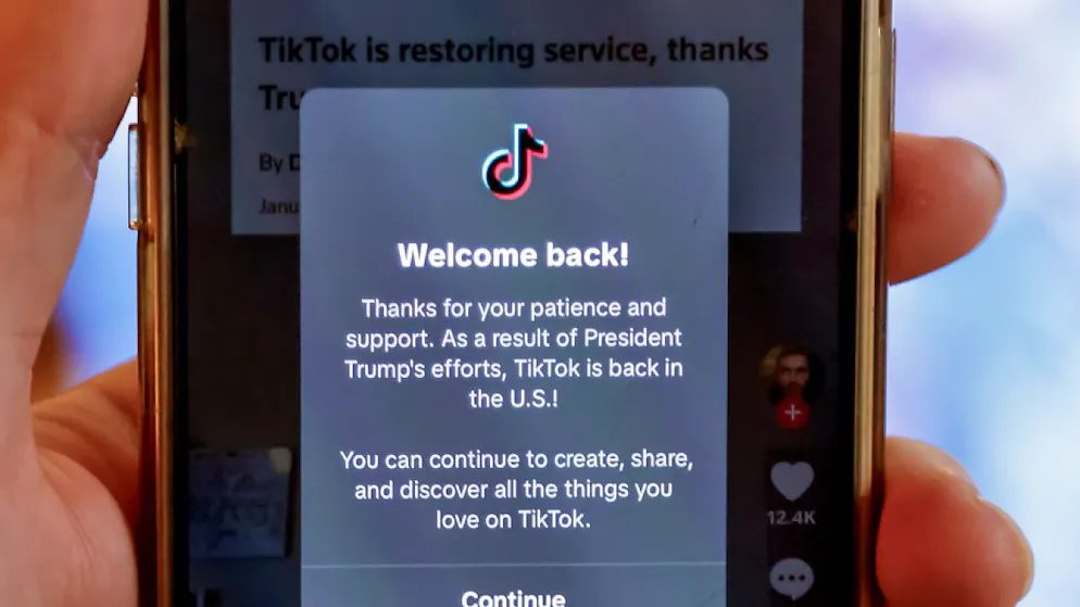 Die Kurzvideo-Plattform Tiktok ist in den USA nach einer kurzen Abschaltung wieder online.