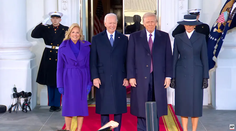 Von links: Jill und Joe Biden, Donald und Melania Trump.