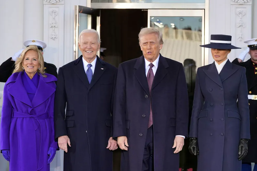 Die Bilder von Donald Trumps Amtseinführung. Von links: Jill und Joe Biden, Donald und Melania Trump.