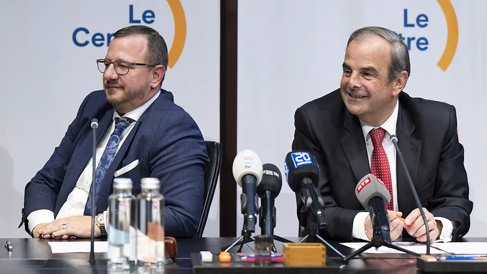 Mitte-Parteipräsident Gerhard Pfister (rechts) und Mitte-Fraktionschef Philipp Matthias Bregy. 