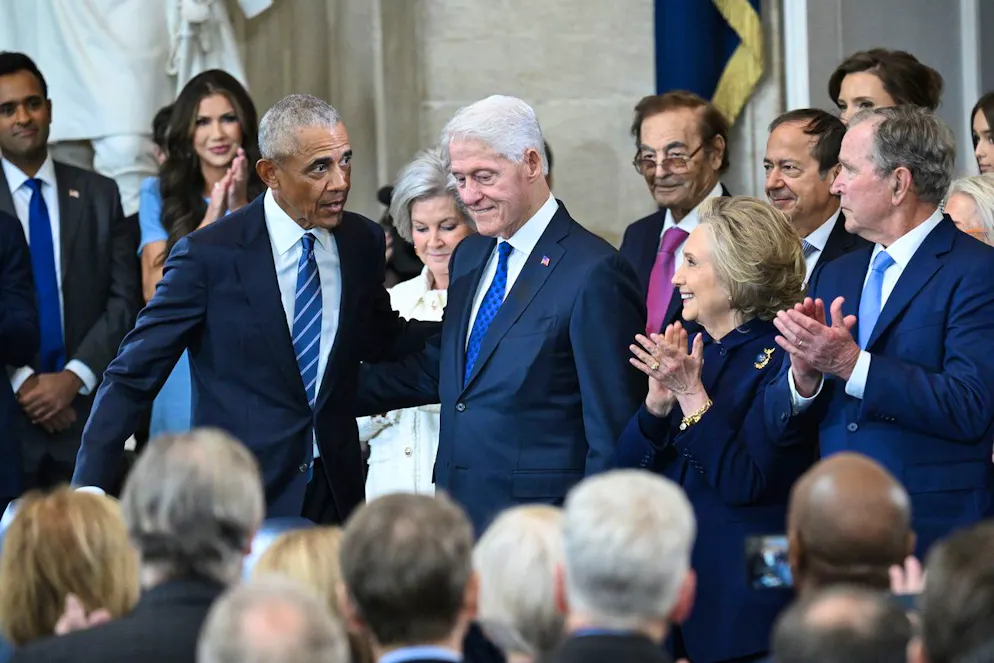 Die Bilder von Donald Trumps Amtseinführung. Barack Obama, Bill Clinton, Hillary Clinton und George W. Bush.