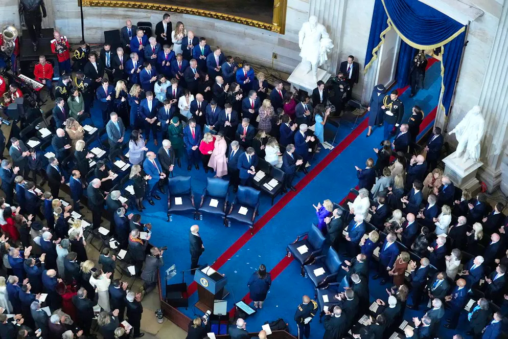 Giuramento Donald Trump. L'entrata di Melania Trump nella Rotonda del Campidoglio 