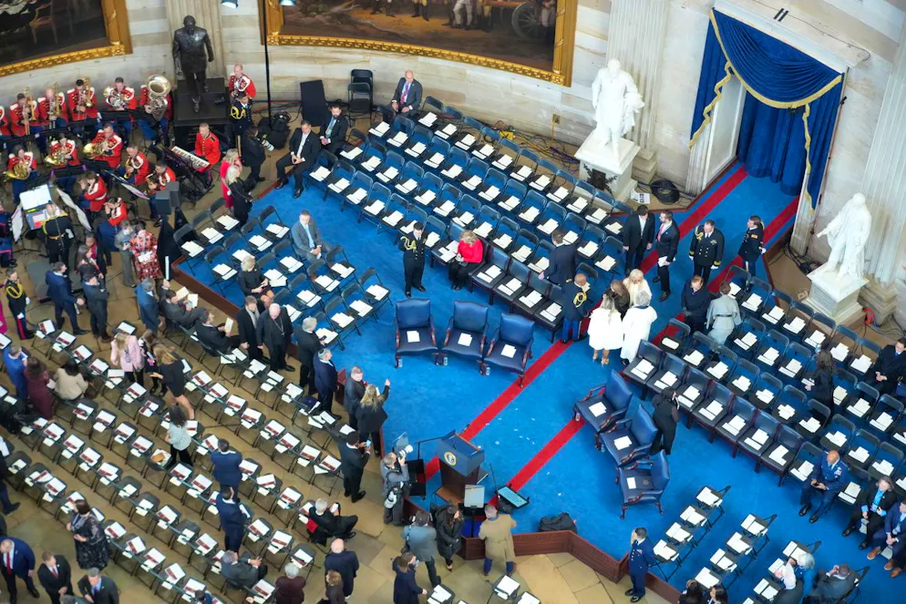 Die Rotunda des Weissen Hauses von oben, bevor die Gäste kommen.