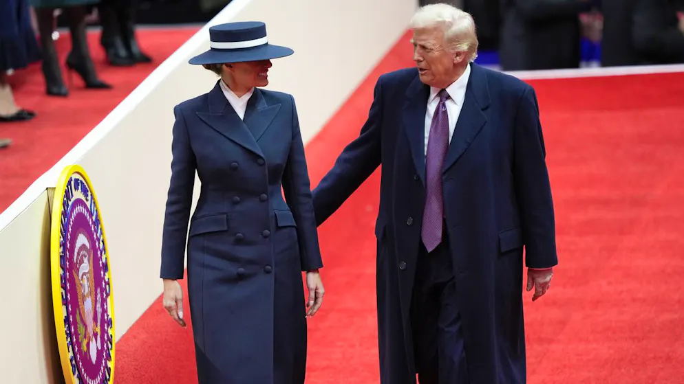 US-Präsident Donald Trump mit First Lady Melania Trump bei seiner zweiten Amtseinführung am 20. Januar 2025.