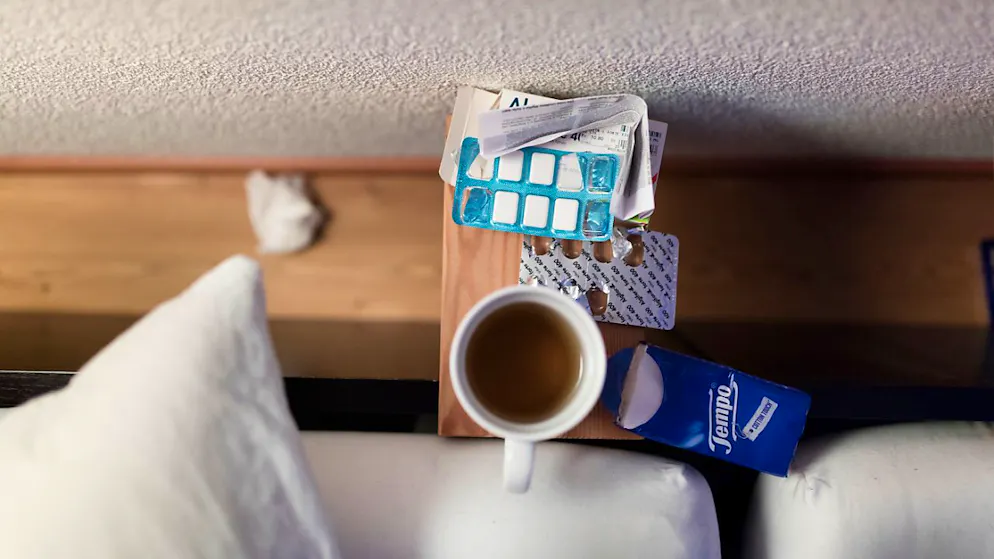 Les cas confirmés d'infections grippales sont en recul en Suisse. La grippe se caractérise par une fièvre soudaine (>38°C) accompagnée de toux ou de maux de gorge (Photo d'illustration).